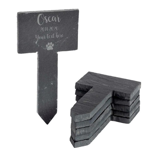 Personalised Dog Memorial Slate Plant Markers Laser Engraved Garden Labels With Any Text
