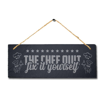 Chef Quit Hanging Slate Sign Engraved Plaque Restaurant Kitchen Funny Home Gift