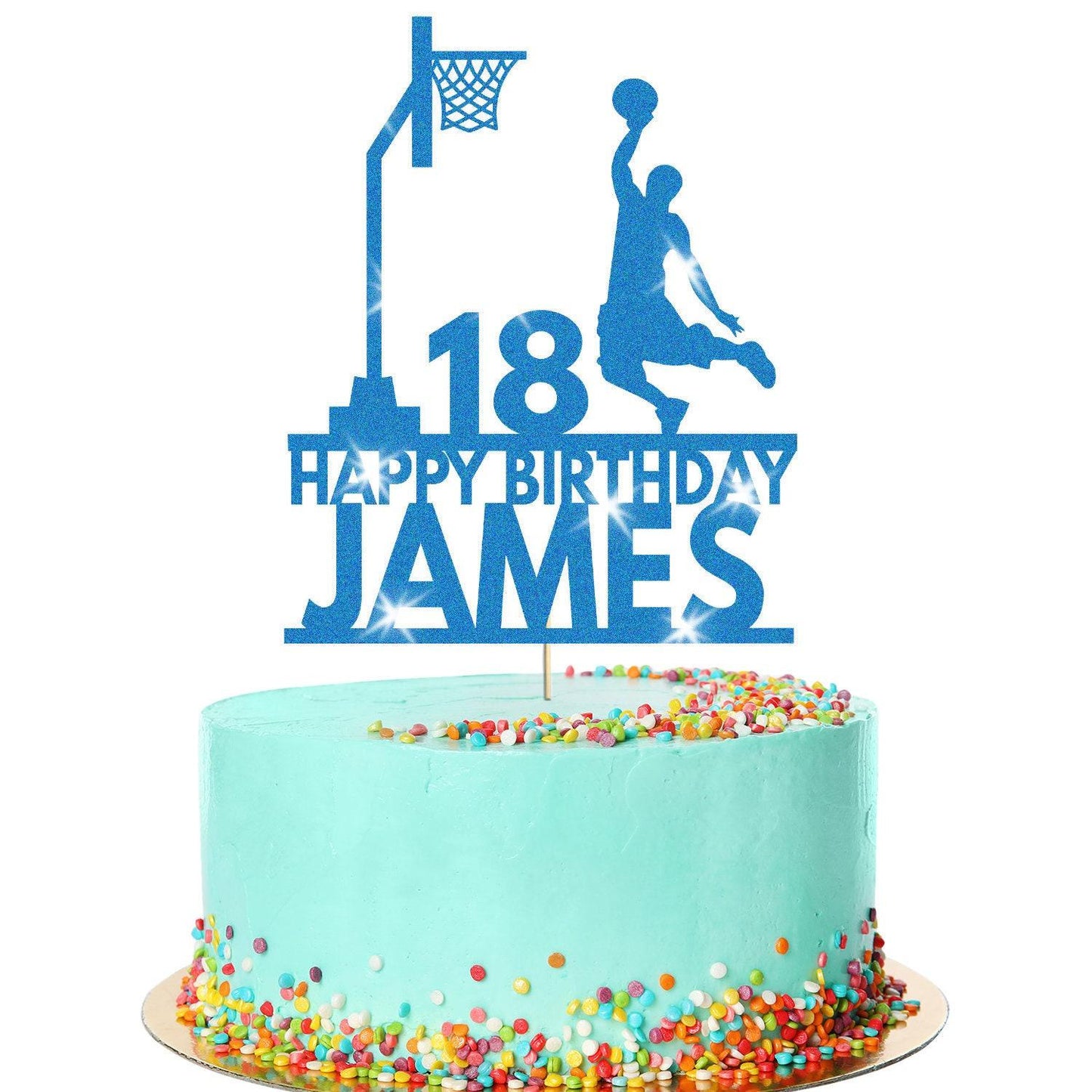 Personalised Basketball Birthday Cake Topper - Custom Sports Party Decoration