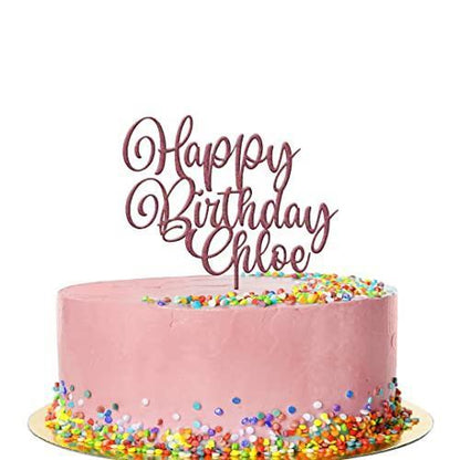 Personalised Birthday Cake Topper Any Name Glitter Acrylic Party Decoration
