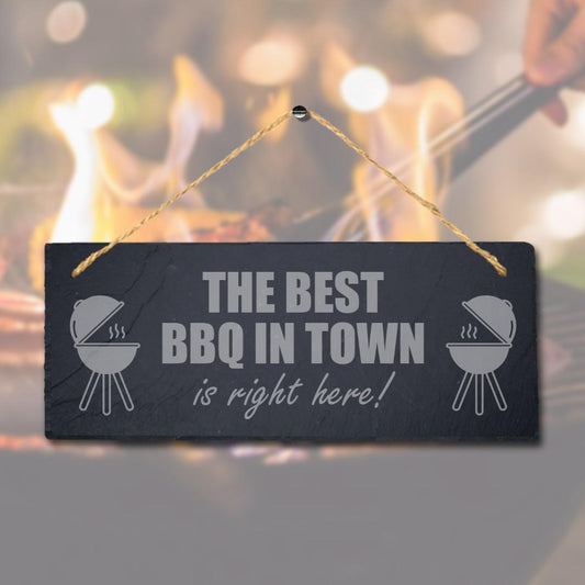 Laser Engraved BBQ Slate Plaque with Jute Rope