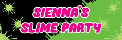 2 Personalised Green Slime Black Theme Party Celebration Banners Decor Posters