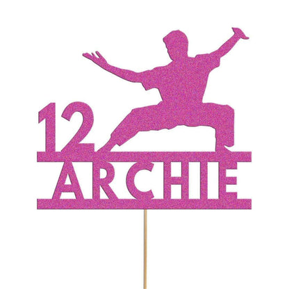 Personalised Glitter Karate Cake Topper: Judo MMA Birthday Decoration