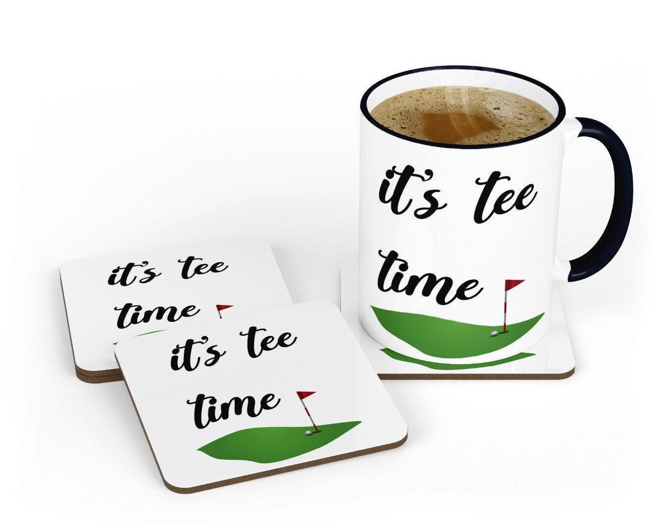 Tee Time Chuckles Humorous Golfers Mug & Coaster Set  Ideal For Birthdays And Christmas