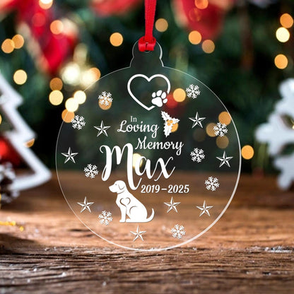 Personalised Memorial Christmas Bauble Dog Cat Pet Memorial Any Name Keepsake Gift