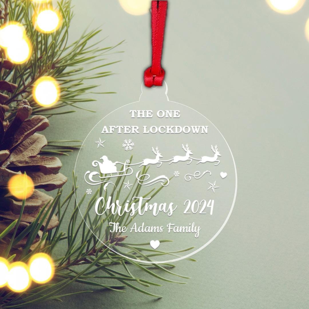 Personalised Family Name Christmas Bauble Lockdown Xmas Keepsake Decoration Gift