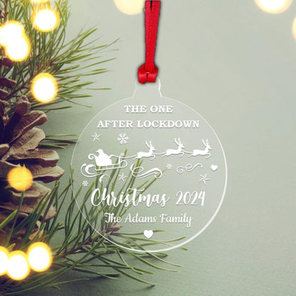 Personalised Family Name Christmas Bauble Lockdown Xmas Keepsake Decoration Gift
