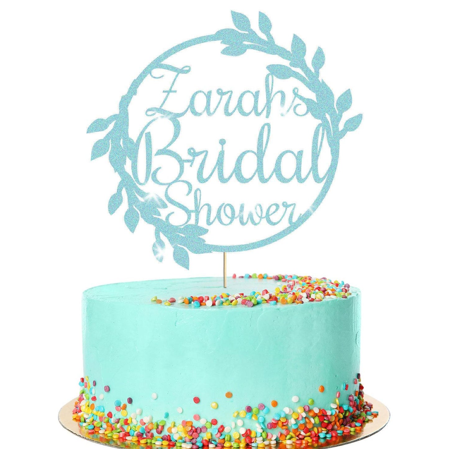 Customized Glitter Bridal Shower Cake Topper For Wedding Party Decoration