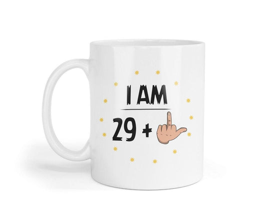 Funny 30th Birthday Mug: Rude Middle Finger Coffee Mug & Coaster Set