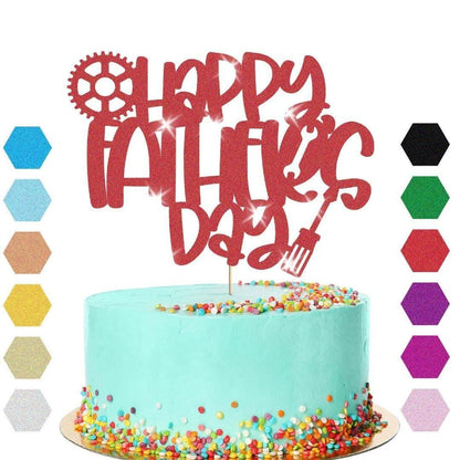 Happy Fathers Day Cake Topper Super Dad Daddy Men Party Glitter Cake Decoration