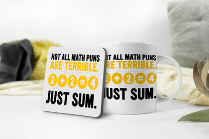 Not All Math Pun Mug & Coaster Set Teacher Birthday School Leaving Coffee Gift
