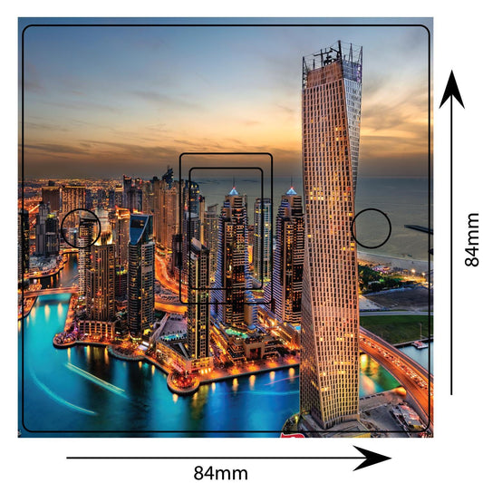 Dubai City Skyscrapers Light Switch Sticker Cover Vinyl Skin Wall Decal Decor