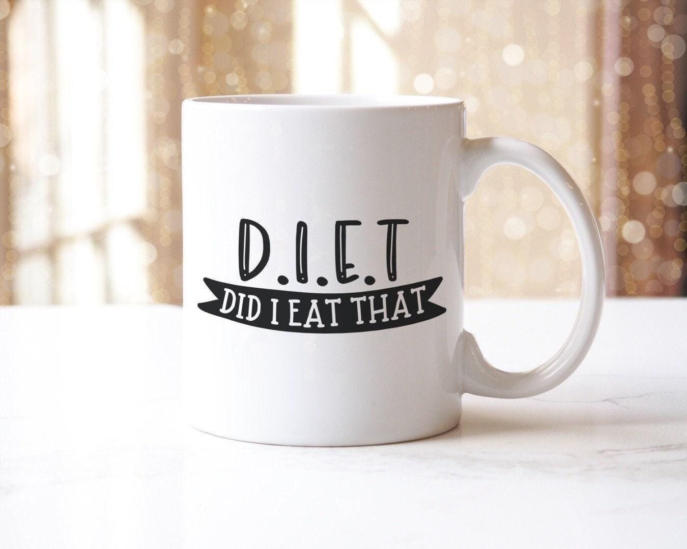 Diet Gift Mug  Did I Eat That - Funny Foodie Food Lover Novelty Coffee Tea Cup High Quality Ceramic Mug And Coaster Sarcastic Dieting Gift