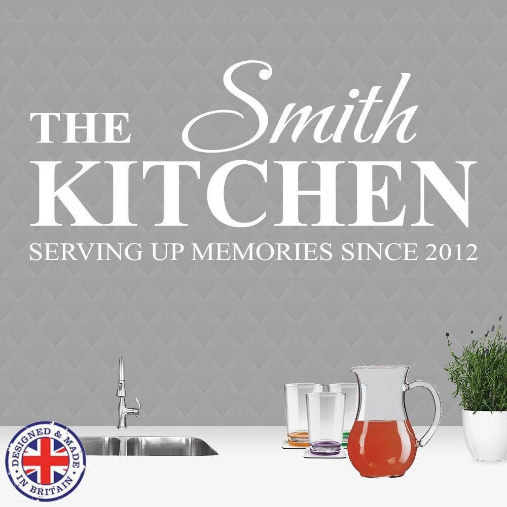 Personalised Custom Family Name Kitchen Home Wall Sticker Gift Vinyl Decal