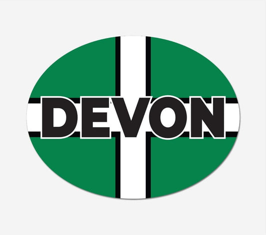 2 X Devon Car Stickers Union Flag Oval Self-adhesive Vinyl Car, Van, Lorry