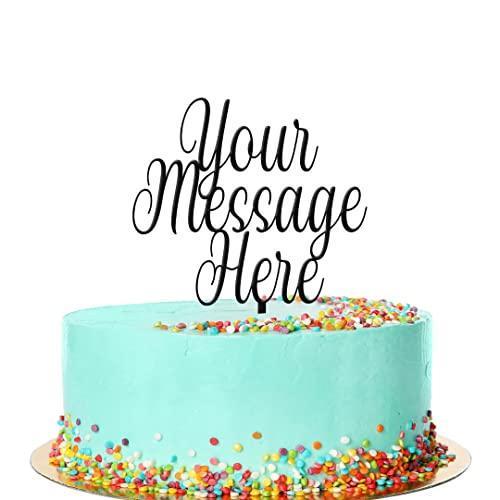 Personalised Cake Topper Any Custom Text Birthday Wedding Acrylic Decoration