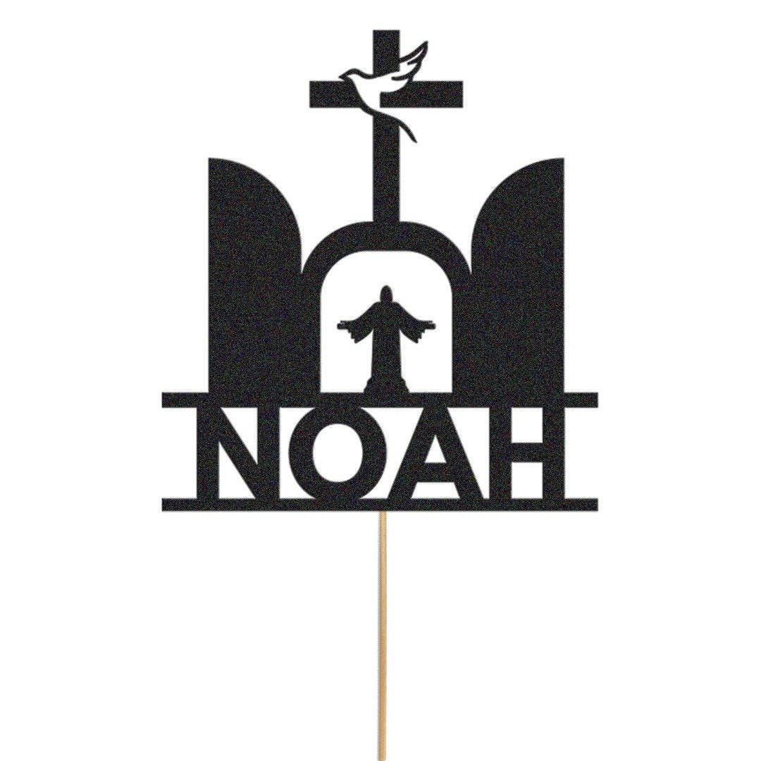 Personalised Glitter Confirmation Cake Topper: Dove & Cross Decoration