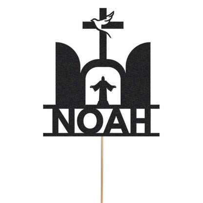 Personalised Glitter Confirmation Cake Topper: Dove & Cross Decoration