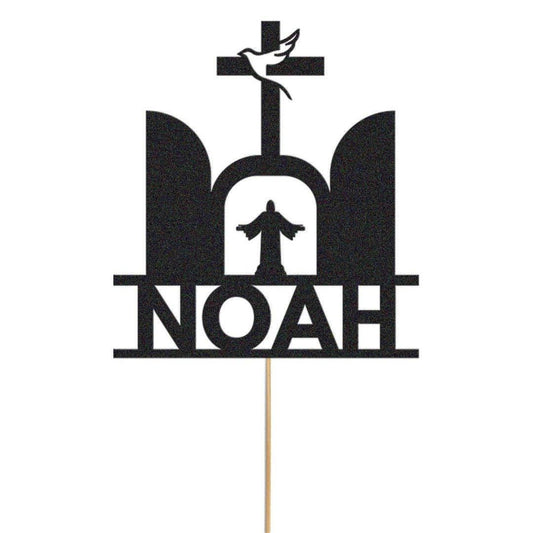 Personalised Glitter Confirmation Cake Topper: Dove & Cross Decoration