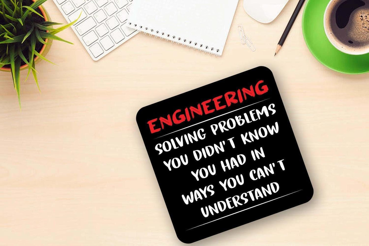 Engineering Solving Problems Mug & Coaster Set Engineers Funny Gift Coffee Cup