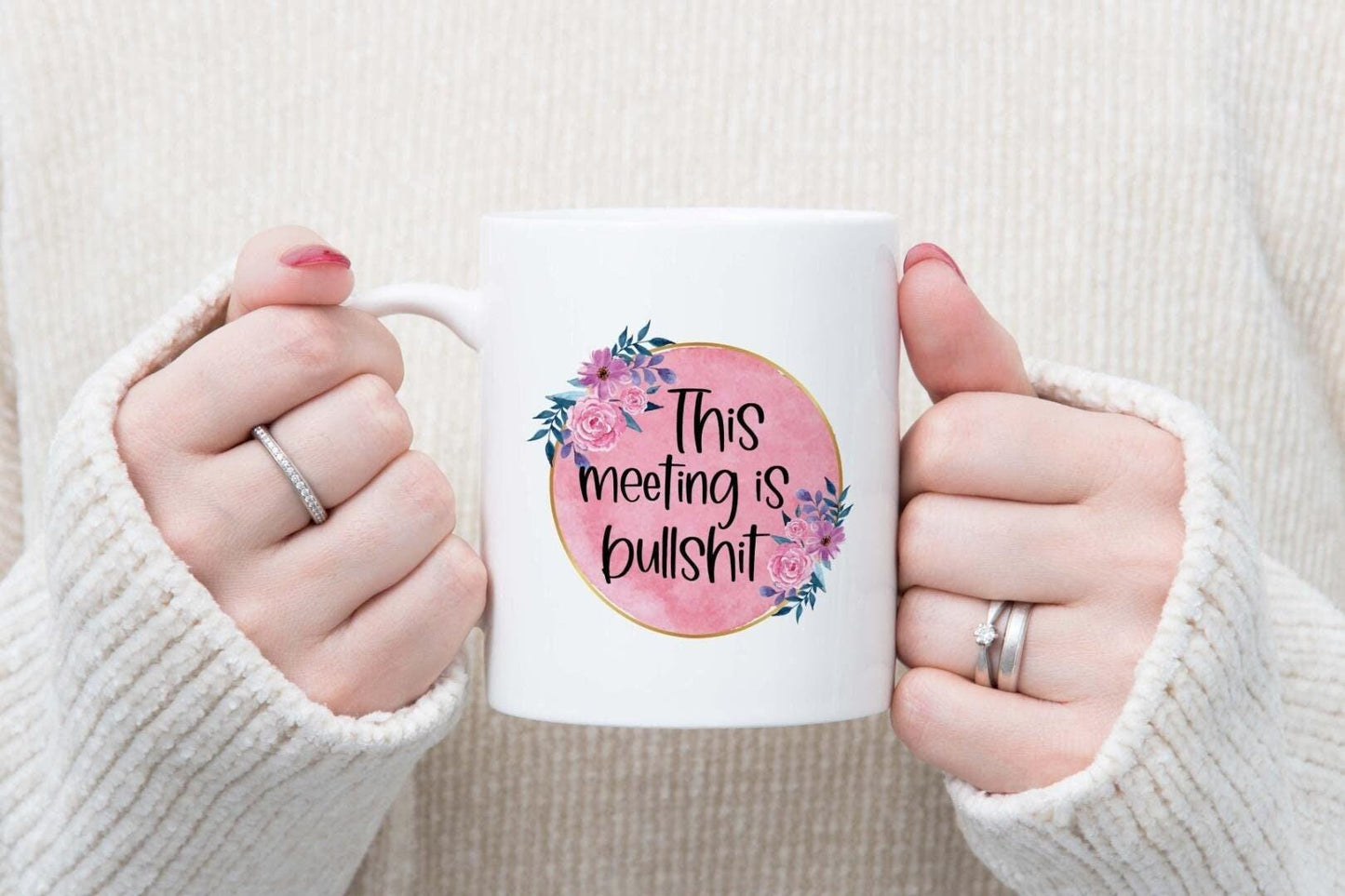 This Meeting Is Bullshit Mug And Coaster Gift Set Novelty Funny Work Coffee Cup