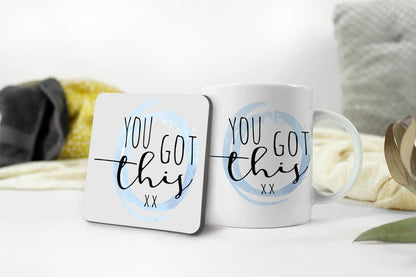 You Got This Mug & Coaster Set Funny Coworker Christmas Birthday Coffee Tea Gift