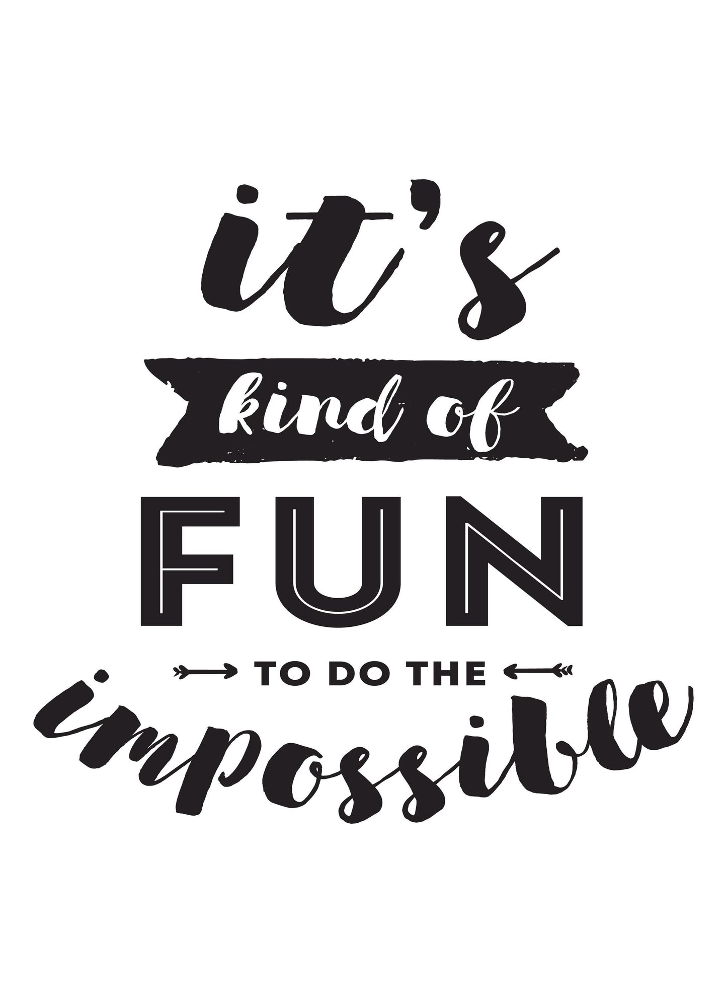 Its Kind Of Fun To Do Impossible Inspirational Quote Poster Print Wall