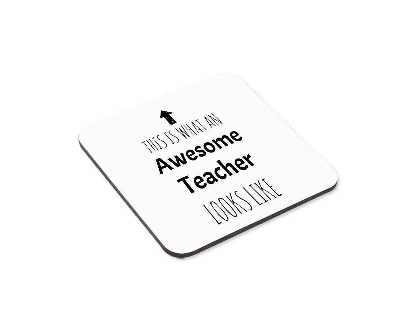 This Is What An Awesome Teacher Looks Like Mug & Coaster Set A Perfect Birthday Or Christmas Gift