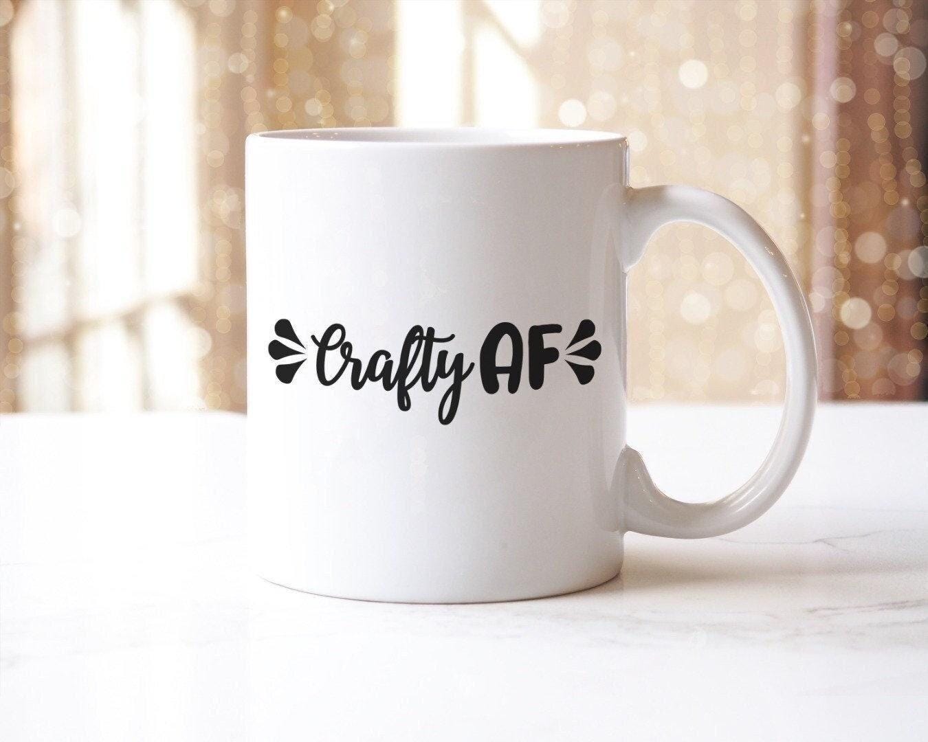 Funny Crafty Af - Ceramic Novelty Mug & Coaster Coffee Tea Cup Artistic Office Gift