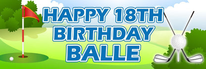 Personalised Golf Birthday Banners: Golfer Party Decorations (Set of 2)