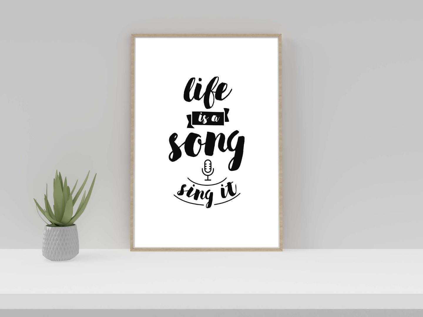 Life Is A Song Sing It Inspirational Positive Quote Life Poster Print Wall