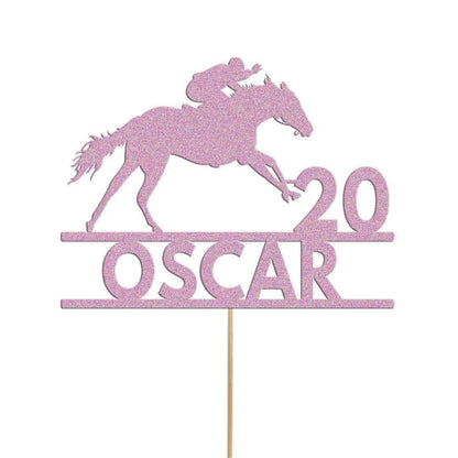 Personalised Horse Racing Jockey Topper Birthday Cake Decoration Any Name & Age