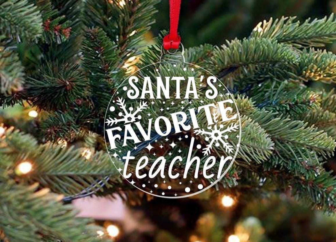 Santas Favorite Teacher Bauble Teaching Assistant Nursery Xmas Gift Decoration
