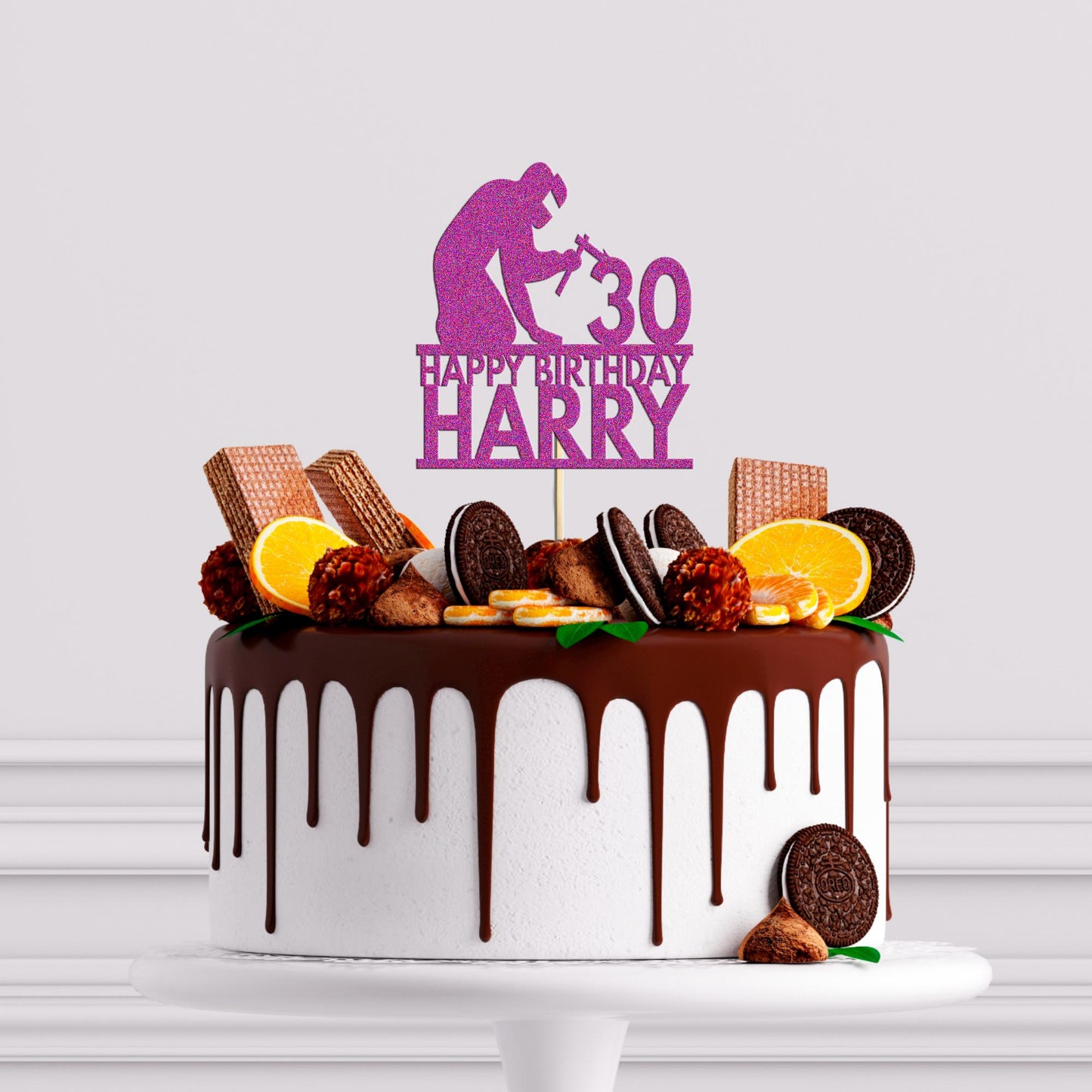 Welder Cake Topper Personalised Welding Birthday Decoration Add Any Name & Age