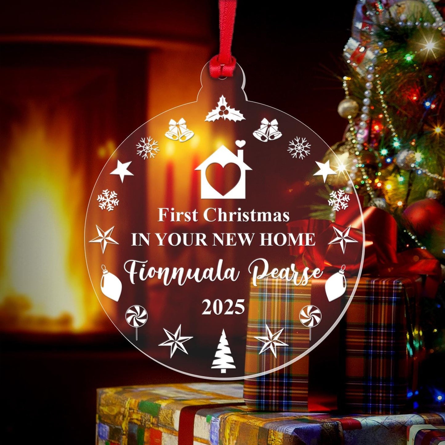 Personalised First Christmas New Home Bauble 1st Xmas Tree Decoration Gift
