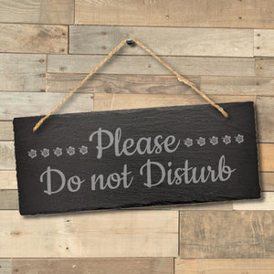 Please Do Not Disturb Engraved Hanging Slate Sign Office Home Meeting Door Art