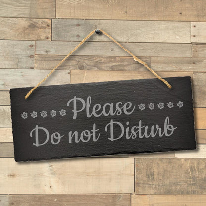 Please Do Not Disturb Engraved Hanging Slate Sign Office Home Meeting Door Art