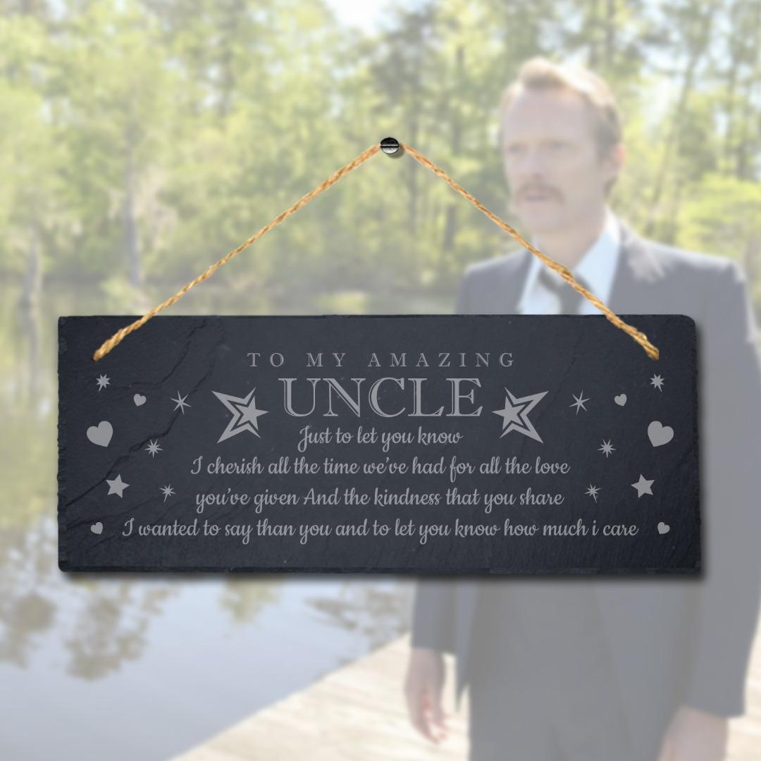 Engraved Slate Uncle Plaque - Father's Day Gift