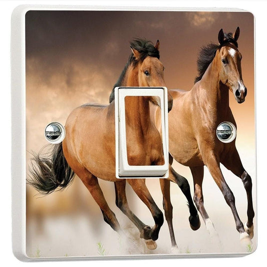 Horses Running Light Switch Sticker Cover Vinyl Skin Wall Decal Decor