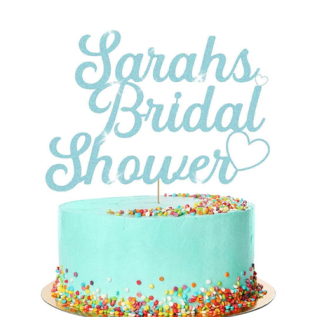 Personalised Bridal Shower Glitter Cake Topper Wedding Party Cake Decoration