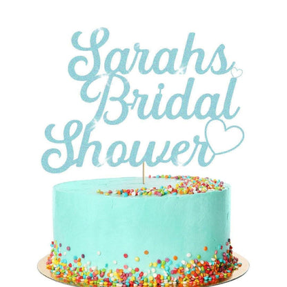 Personalised Bridal Shower Glitter Cake Topper Wedding Party Cake Decoration
