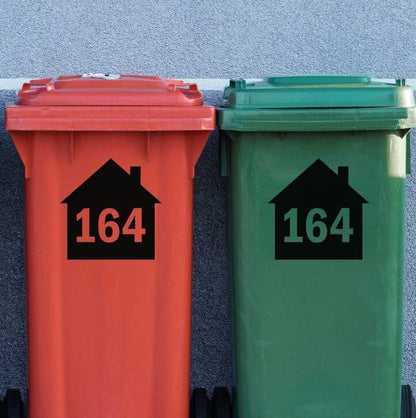 Personalised Wheelie Bin Sticker: House Number, Waterproof Vinyl