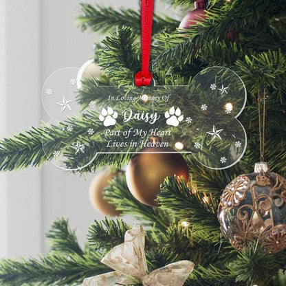 Personalised Dog Memorial Christmas Bauble Custom Name Tree Hanging Keepsake Bauble