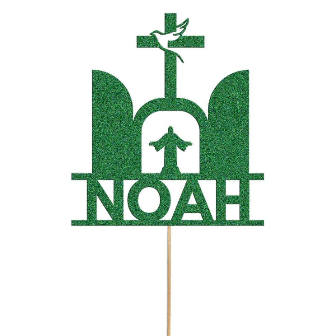 Personalised Glitter Confirmation Cake Topper: Dove & Cross Decoration