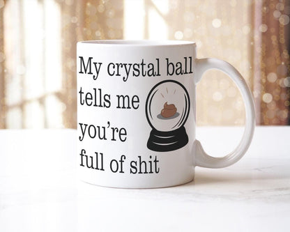 Crystal Ball Mug & Coaster Set Mystic Funny Sarcastic Spiritual Birthday Gift