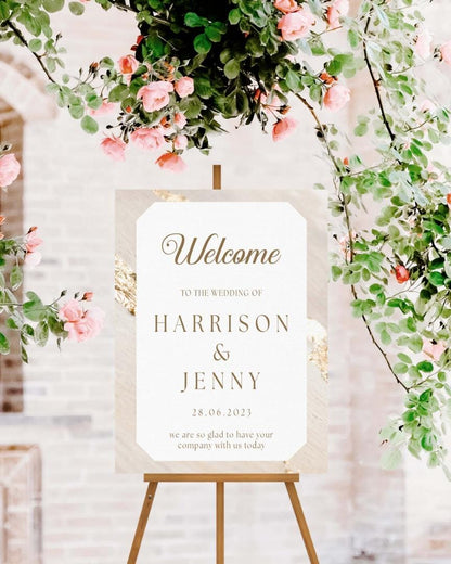 Personalised Wedding Welcome Sign: Elegant Custom A1-A4 Poster or Digital Print