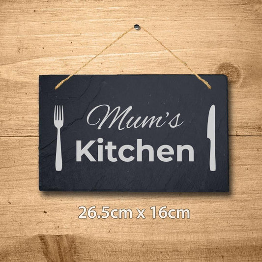 Personalised Slate Plaque Mum Mummy Kitchen Sign Laser Engraved Stone Art Gift