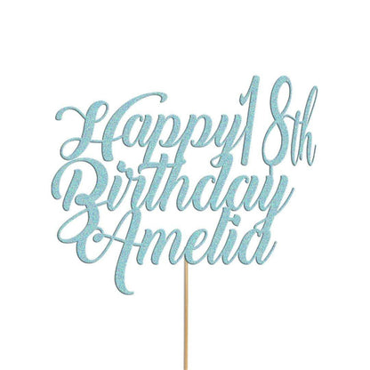 Personalised Cake Topper Any Custom & Text Birthday Wedding Glitter Decoration