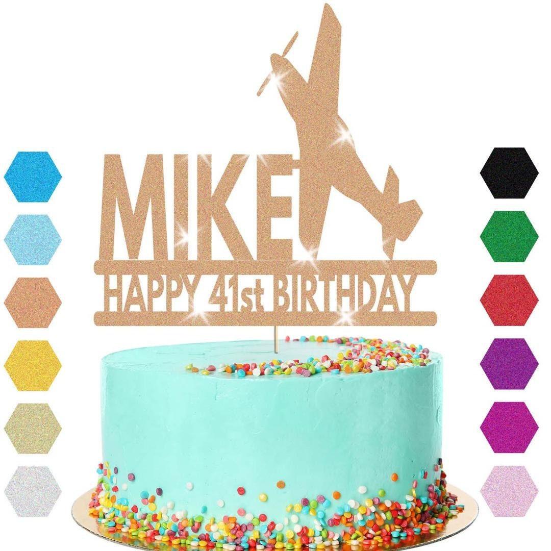 Personalised Aeroplane Birthday Cake Topper Airplane Decoration Any Name Age