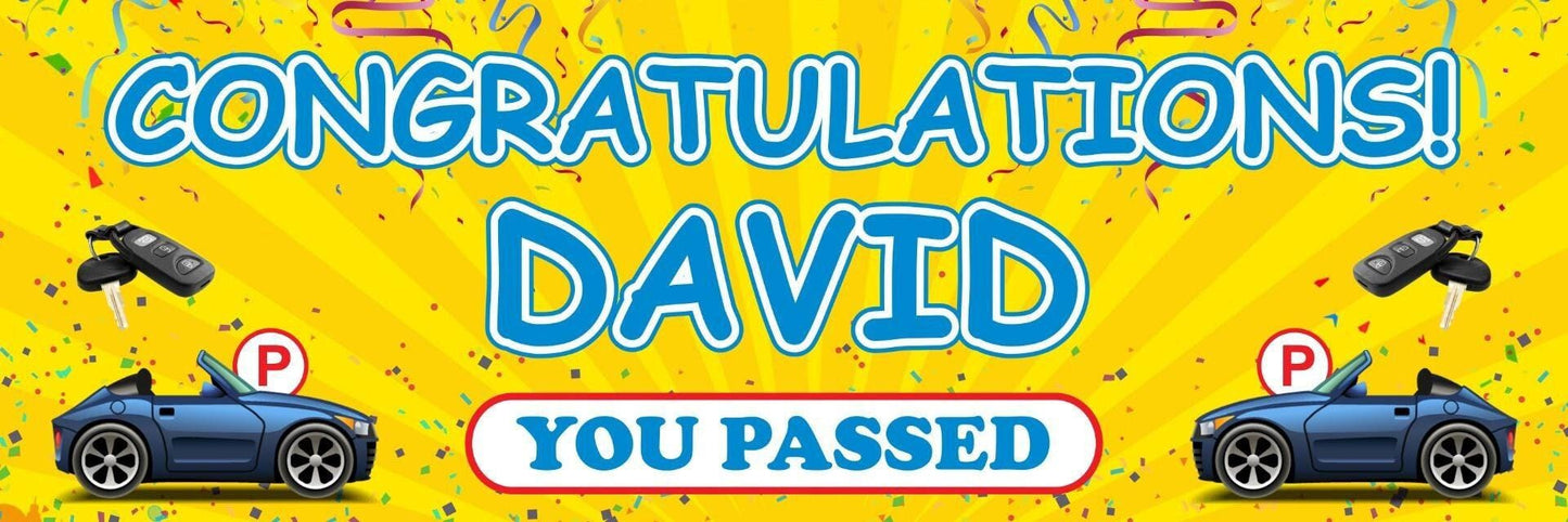2 Personalised Driving Test Congratulation Banners Party Decoration Posters